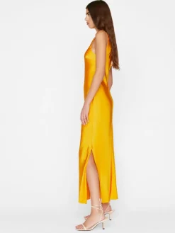 Occasions|Midi*Frame - Lace Front Midi Dress NECTARINE