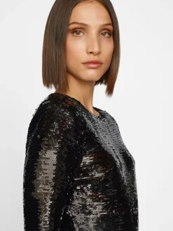 Occasions|Short*Frame - Sequin Knit Dress NOIR