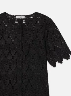 Occasions|Short*Frame - The Lace Button Front Dress BLACK