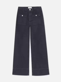 Trouser*Frame - The 70's Patch Pocket Crop Straight WASHED NAVY