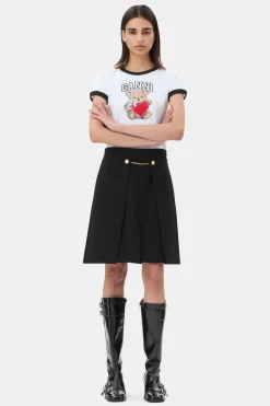 Short Sleeves*Ganni - Basic Jersey Bear Small T-Shirt BRIGHT WHITE