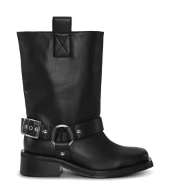 Booties & Boots*Ganni - Biker Tubular Mid Shaft Boot BLACK