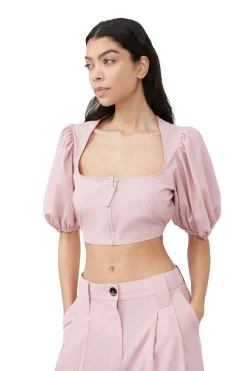 Blouses & Shirts*Ganni - Chinea Blouse Short Closure PINK FIRE