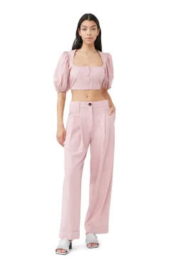 Blouses & Shirts*Ganni - Chinea Blouse Short Closure PINK FIRE