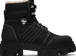 Booties & Boots*Ganni - Cleated Lace Up Hiking Boot BLACK