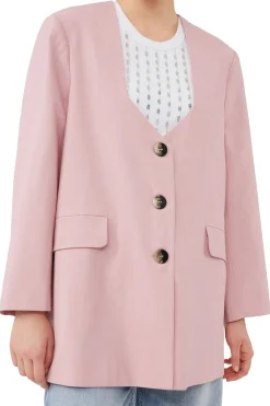 Blazers & Vestes*Ganni - Drapey Melange Oversized Blazer PINK FIRE