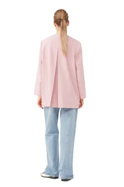 Blazers & Vestes*Ganni - Drapey Melange Oversized Blazer PINK FIRE