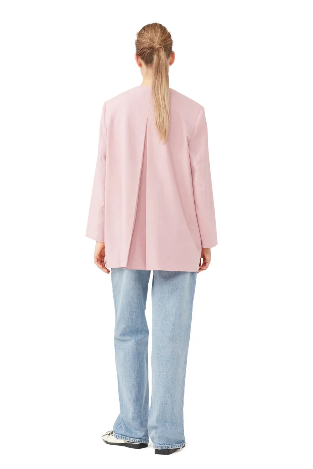 Blazers & Vestes*Ganni - Drapey Melange Oversized Blazer PINK FIRE