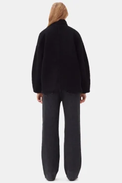 Yarns*Ganni - Drop Shoulder Half Placket Jacket BLACK