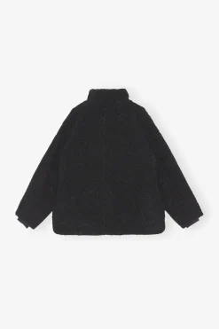 Yarns*Ganni - Drop Shoulder Half Placket Jacket BLACK