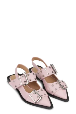 Talons*Ganni - Feminine Buckle Ballerina CHALK PINK