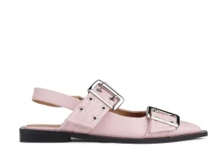 Talons*Ganni - Feminine Buckle Ballerina CHALK PINK