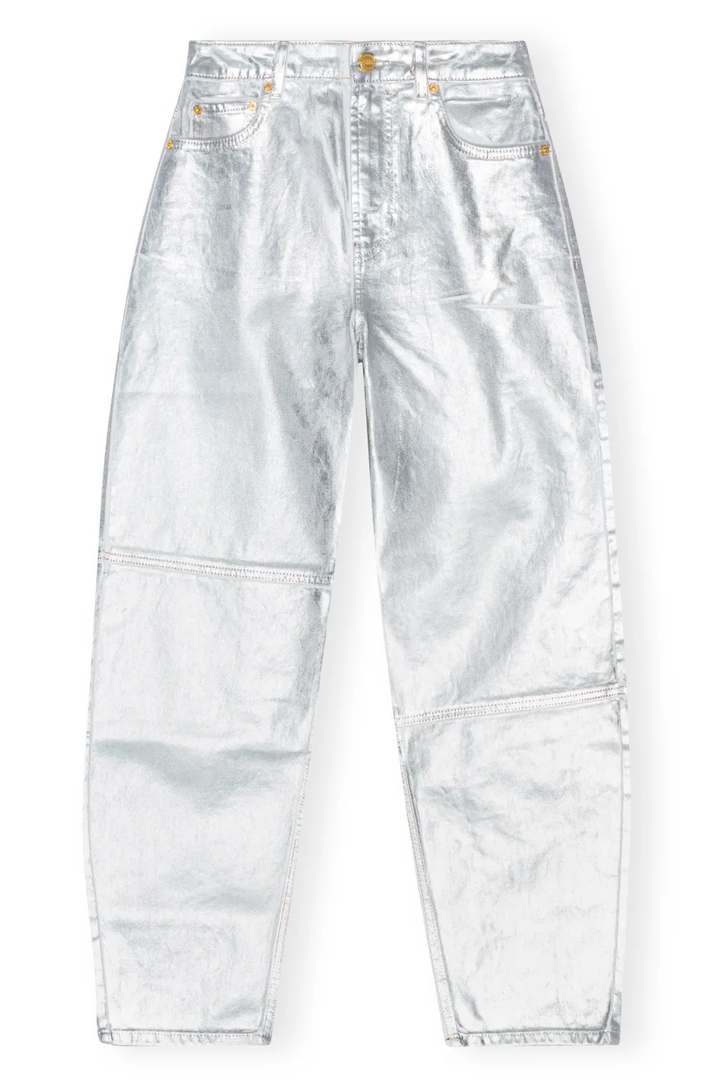 Large*Ganni - Foil denim stary BRIGHT WHITE