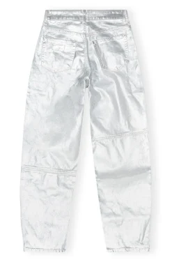 Large*Ganni - Foil denim stary BRIGHT WHITE