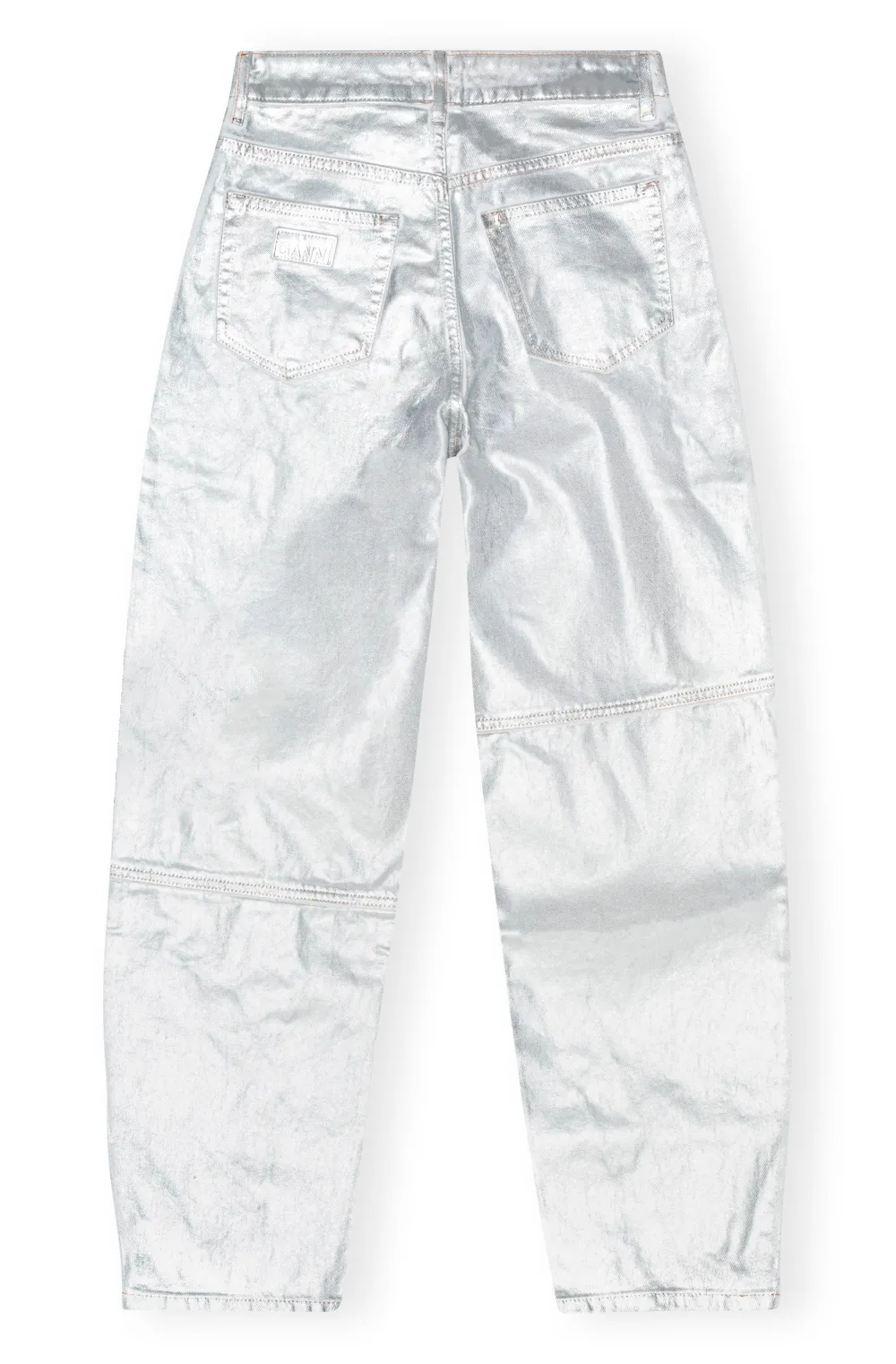 Large*Ganni - Foil denim stary BRIGHT WHITE