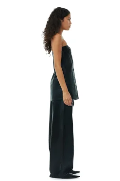 Without Sleeves*Ganni - Foli Denim Corsage BLACK