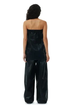 Without Sleeves*Ganni - Foli Denim Corsage BLACK