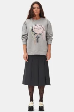 Sweatshirt*Ganni - Heavy Fleece Drop Shoulder Sweatshirt PALOMA MELANGE