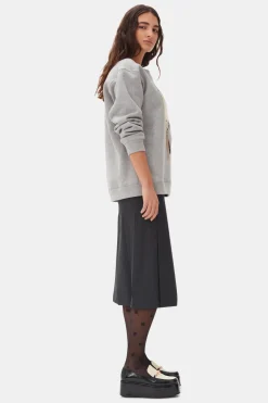 Sweatshirt*Ganni - Heavy Fleece Drop Shoulder Sweatshirt PALOMA MELANGE