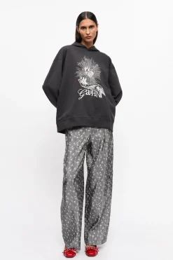 Sweatshirt*Ganni - Isoli Heart Oversized Hoodie PHANTOM