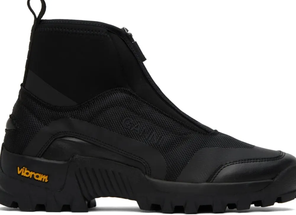 Booties & Boots*Ganni - Performance High Top Zip Sneaker BLACK
