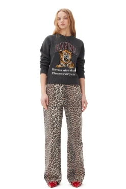 Large*Ganni - Print Denim Izey LEOPARD