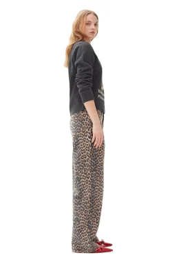 Large*Ganni - Print Denim Izey LEOPARD