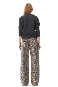 Large*Ganni - Print Denim Izey LEOPARD