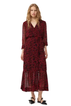 Midi*Ganni - Printed light georgette wrap midi dress SYRAH