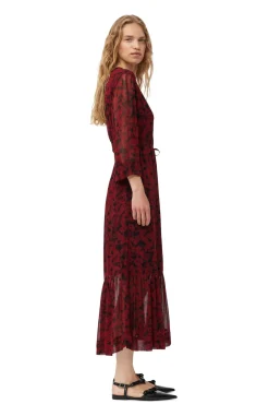 Midi*Ganni - Printed light georgette wrap midi dress SYRAH