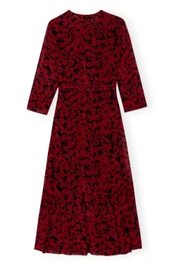 Midi*Ganni - Printed light georgette wrap midi dress SYRAH