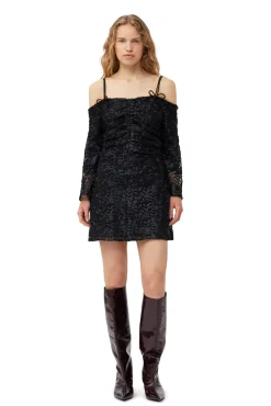 Short*Ganni - Ribbon tulle mini dress BLACK