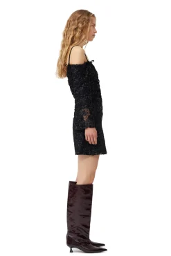 Short*Ganni - Ribbon tulle mini dress BLACK