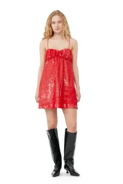 Short*Ganni - Sequins Mini Dress FIERY RED