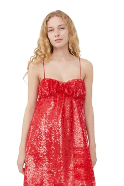 Short*Ganni - Sequins Mini Dress FIERY RED