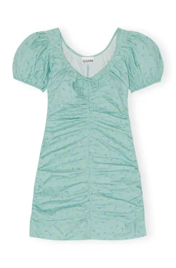 Short*Ganni - Short Dress Swept at Col En U In Printed Cotton