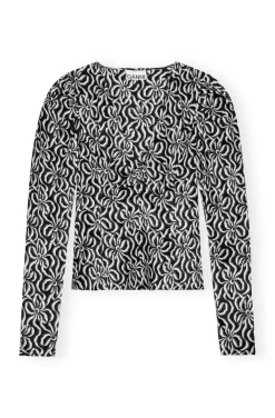 Blouses & Shirts*Ganni - Silk stretch satin blouse BLACK