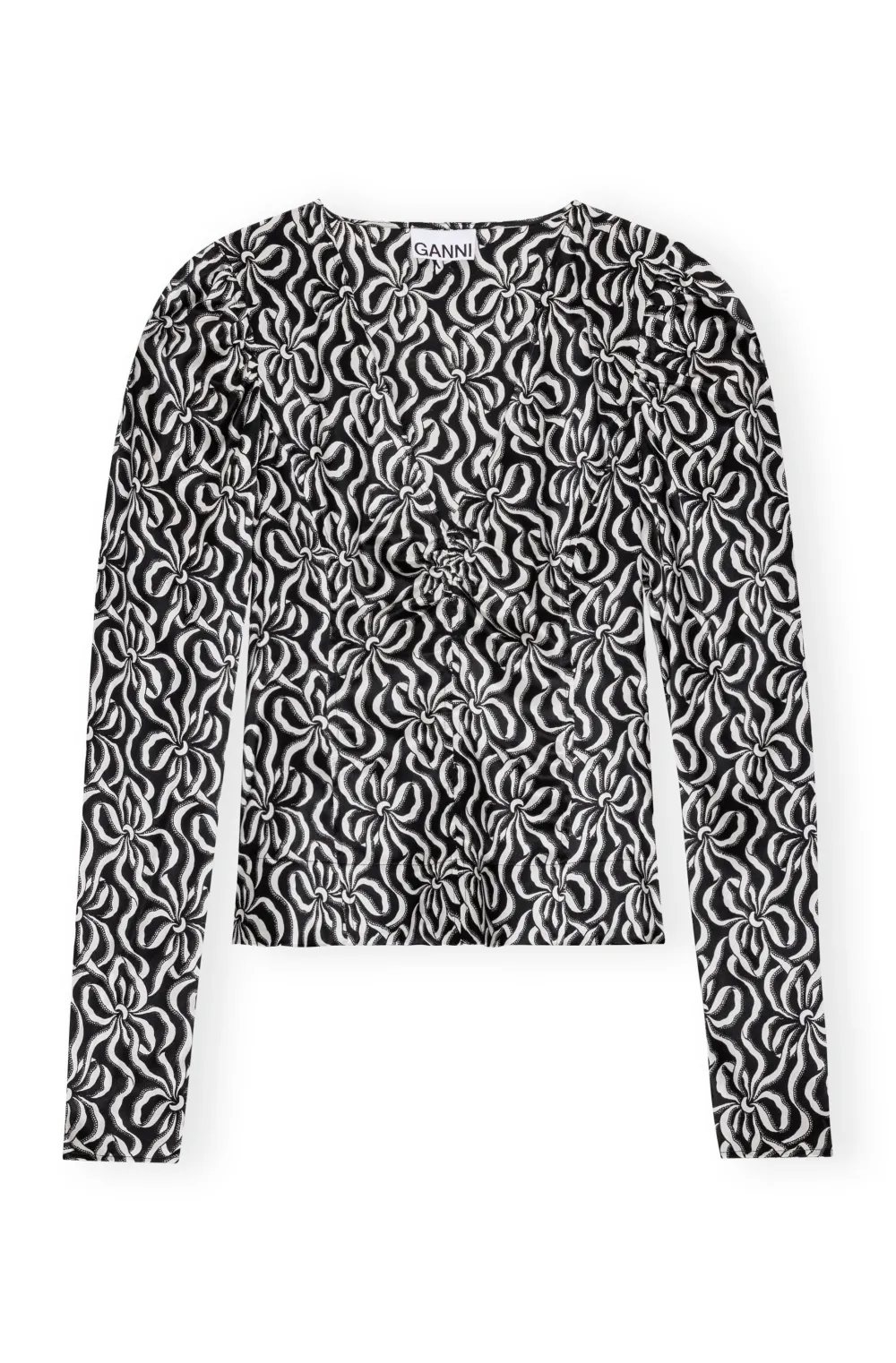 Blouses & Shirts*Ganni - Silk stretch satin blouse BLACK