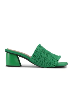 Talons|Sandals*Ganni - Smocked Mules With Small Heel KELLY GREEN