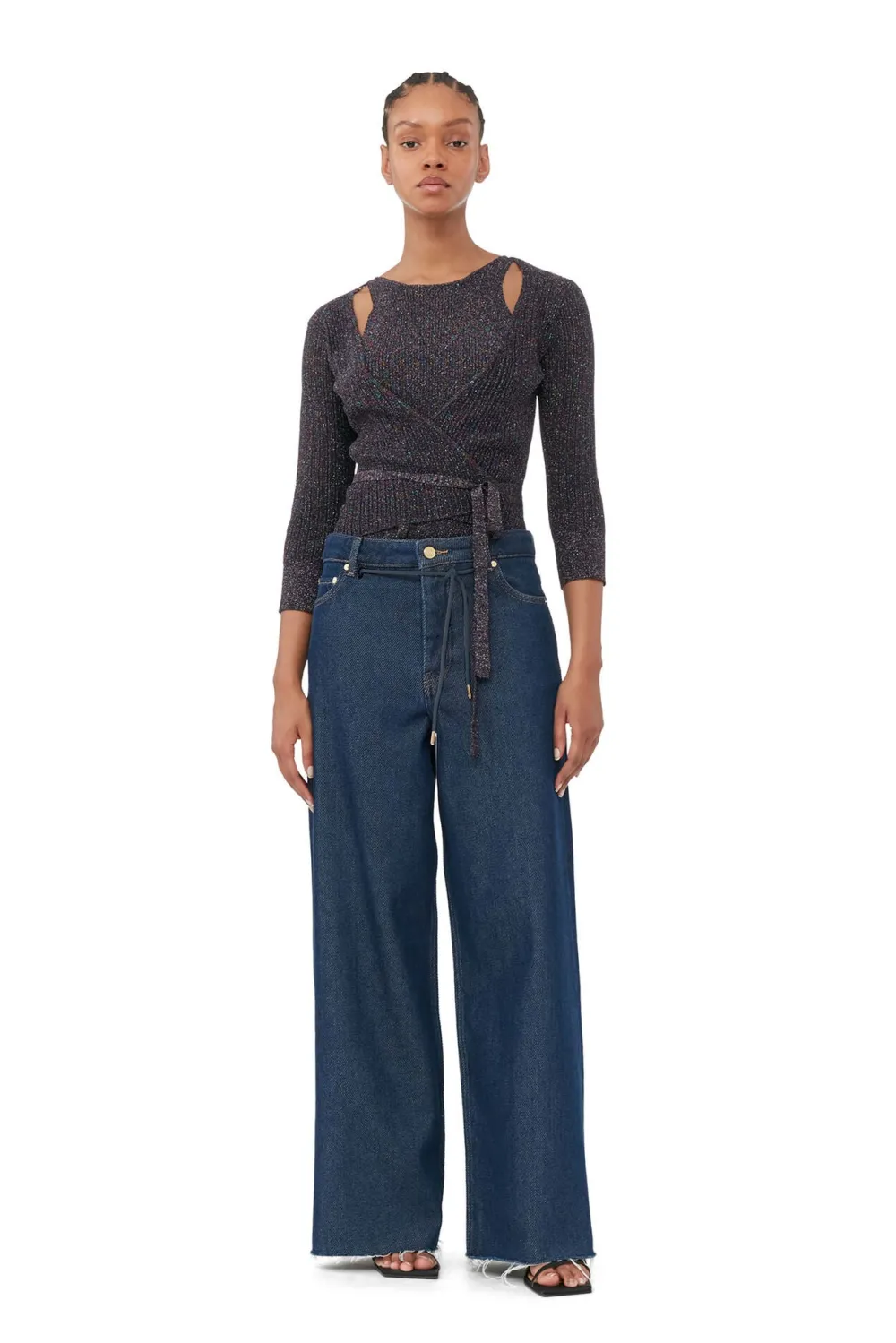 Blouses & Shirts*Ganni - Sparkle Rib Wrap Top MULTICOLOR