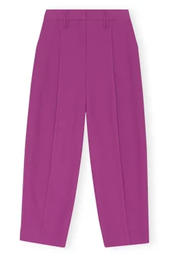 Trouser*Ganni - Summer Suiting Relaxed Pleated Pants PURPLE WINE