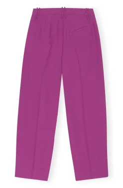 Trouser*Ganni - Summer Suiting Relaxed Pleated Pants PURPLE WINE