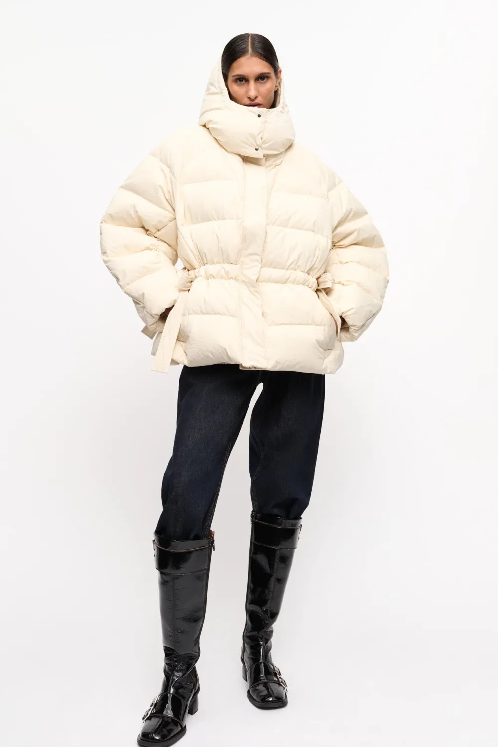Matelassés & Duvets*Ganni - Tech Seersucker Oversized Puffer Jacket TOFU