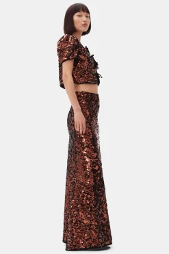 Blouses & Shirts*Ganni - Velvet Sequins Blouse BITTER CHOCOLATE