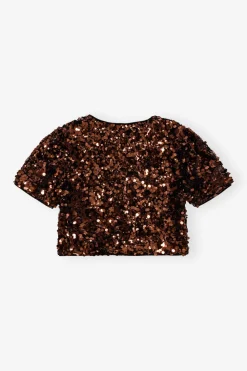 Blouses & Shirts*Ganni - Velvet Sequins Blouse BITTER CHOCOLATE