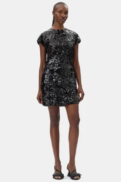 Short*Ganni - Velvet Sequins Mini Dress BLACK