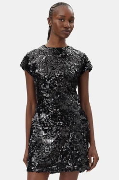 Short*Ganni - Velvet Sequins Mini Dress BLACK