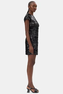 Short*Ganni - Velvet Sequins Mini Dress BLACK