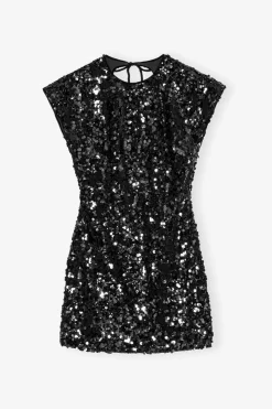 Short*Ganni - Velvet Sequins Mini Dress BLACK