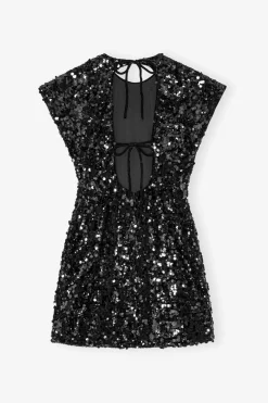 Short*Ganni - Velvet Sequins Mini Dress BLACK